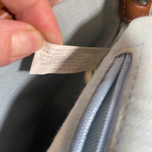 Liz Claiborne Brown Vegan Leather Messenger Shoulder Bag Women - Picture 13 of 16